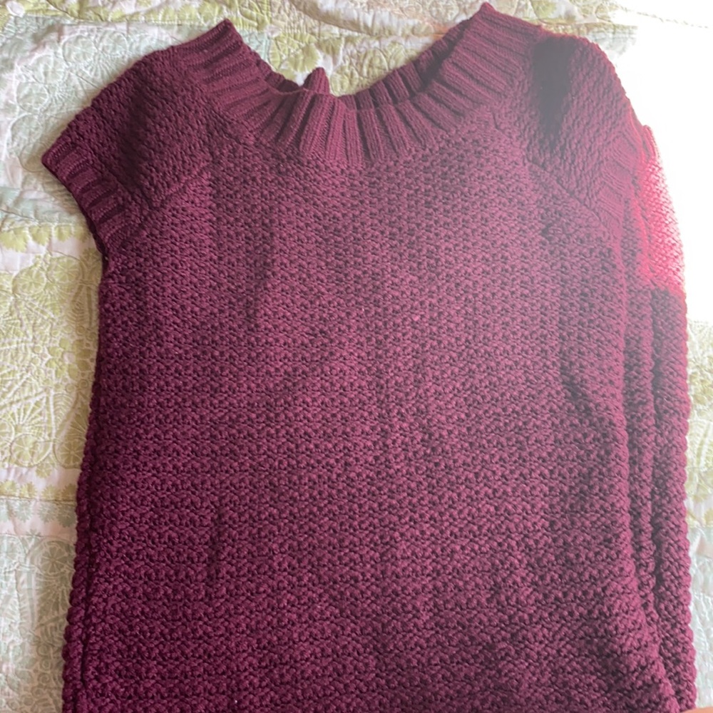 Girls Maroon Knit Dress